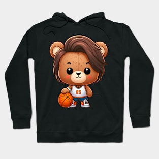 Cute Bear Who Loves Basketball Kawaii Hoodie